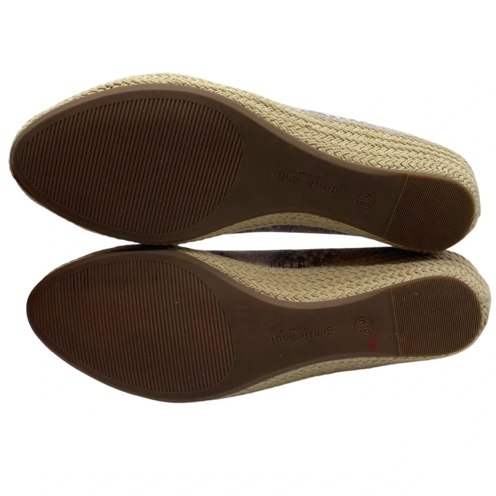 Gentle Souls Womens Shoes Lissa Espadrille 8.5 Purple White Slip On Cushioned